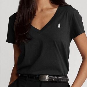 Polo Ralph Lauren women’s vneck tshirt in black size xl
